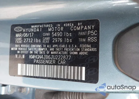 2018 Genesis G80 3.3T Sport из США, поврежденный, VIN KMHGN4JB6JU222877